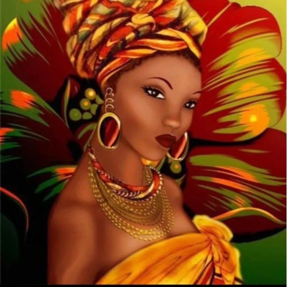 Diamond Painting African woman with a vibrant tropical vibe New in bag